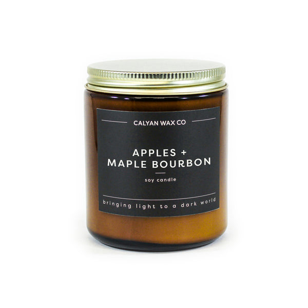 Apples + Maple Bourbon Mini Amber Jar Soy Candle