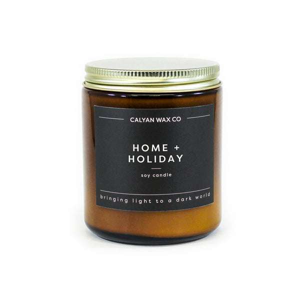 Home + Holiday Mini Amber Jar Mini Soy Candle