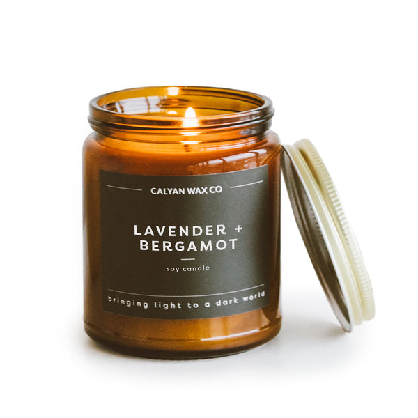 Lavender + Bergamot Amber Jar Soy Candle