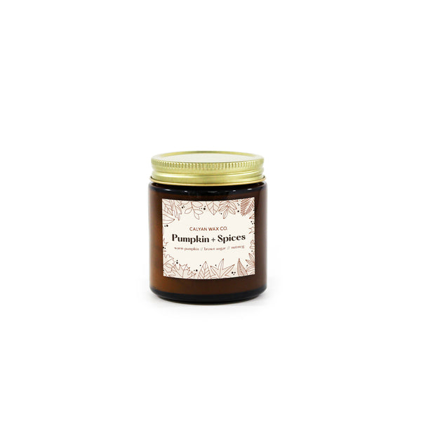 Pumpkin + Spices Mini Amber Jar Soy Candle